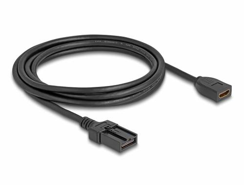 Delock HDMI Anschlusskabel HDMI-A Stecker, HDMI-E Stecker 3m Schwarz 87905 4K UHD, vergoldete Steckkontakte, doppelt geschirmt