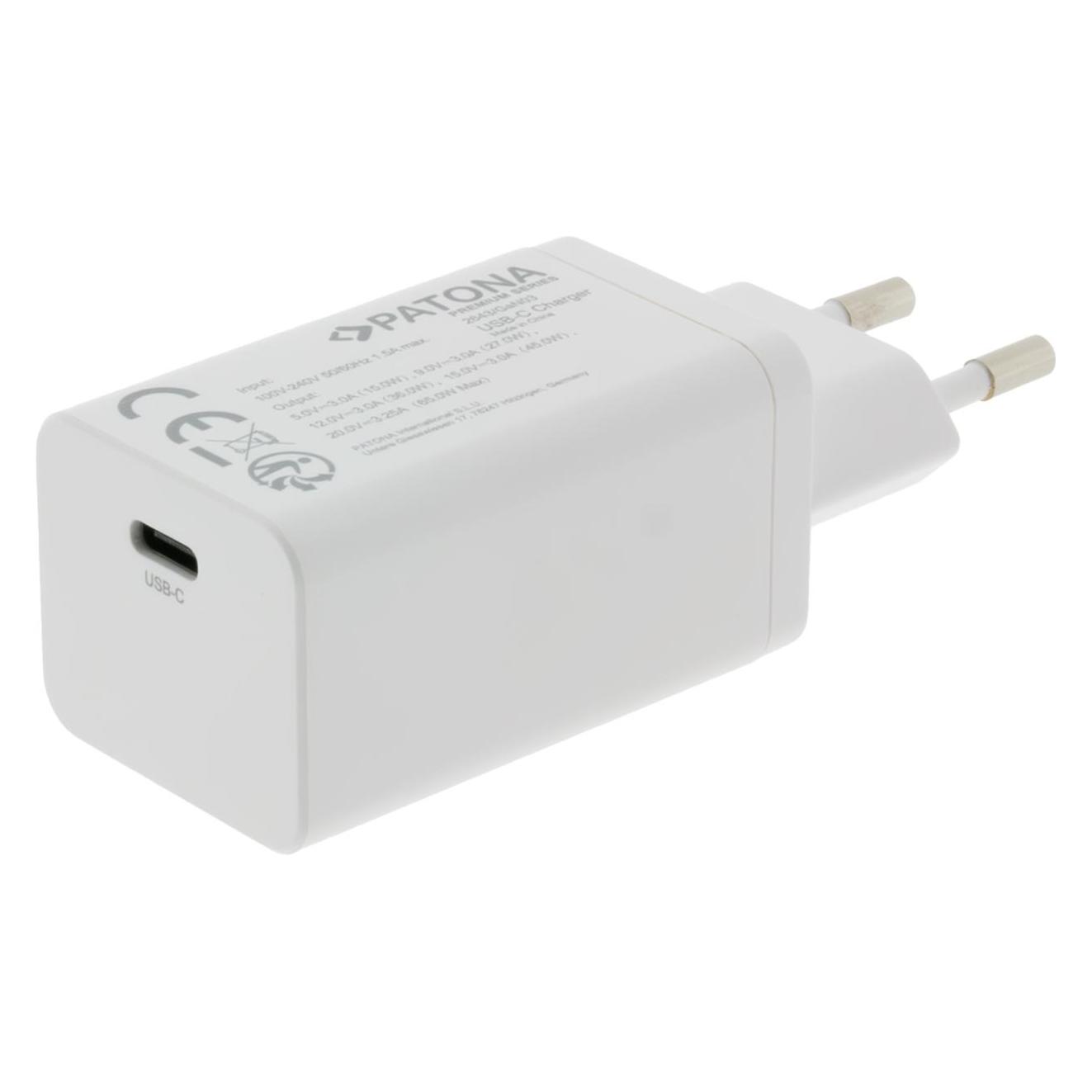 Patona GaN PD Charger 65W USB-C white (65 W, 1 Port) (2643)