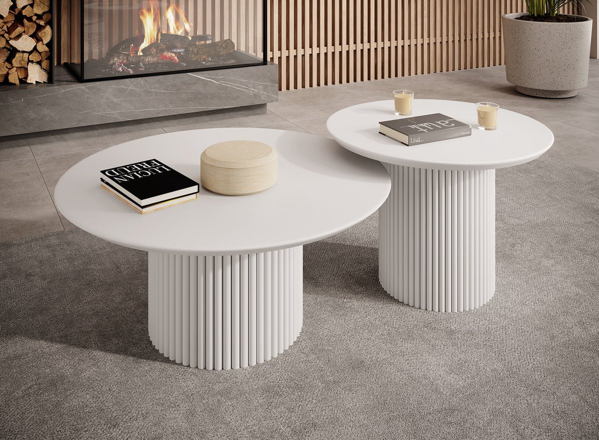 Meubella Salontafel Mixx Wit Set van 2