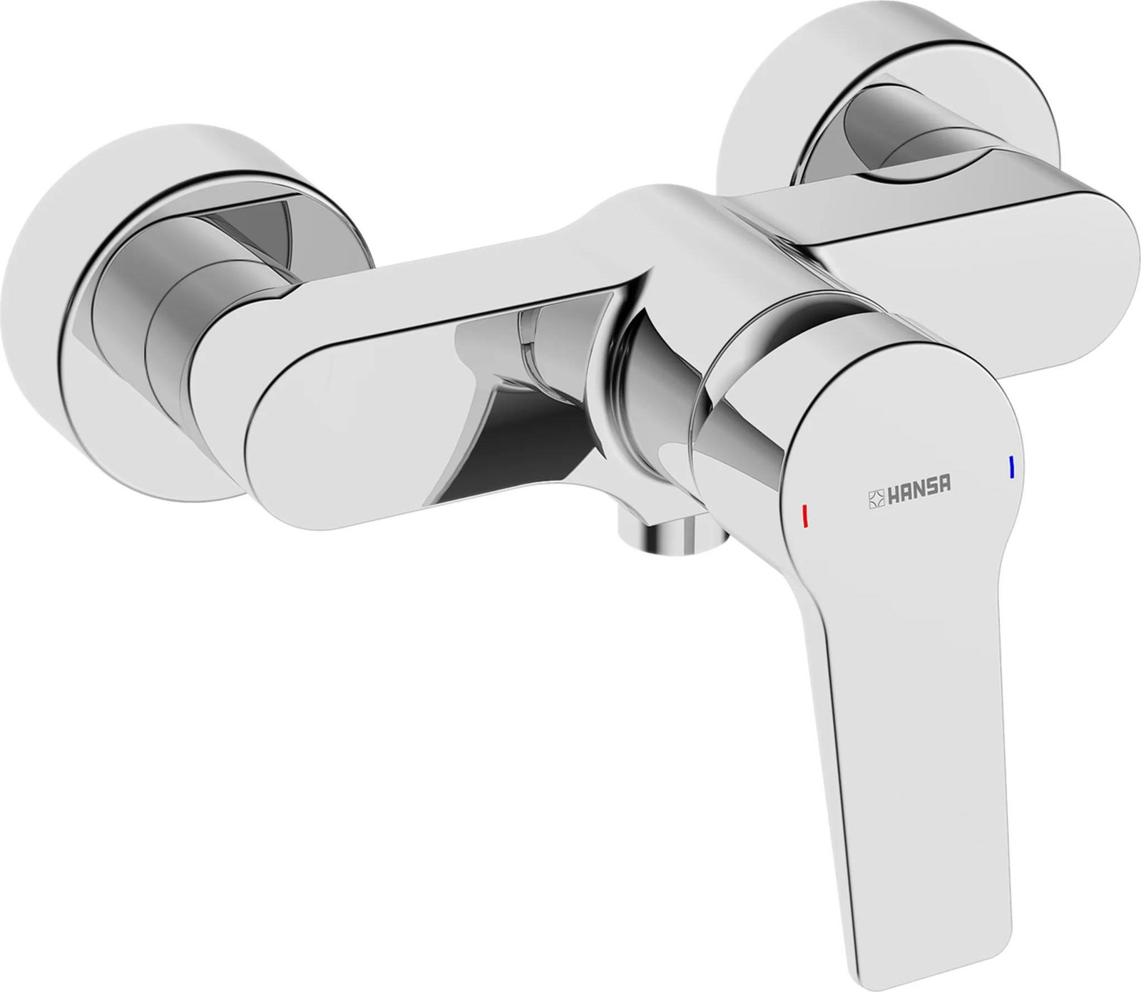 Hansa Twist wandmengkraan met volhendel, chroom