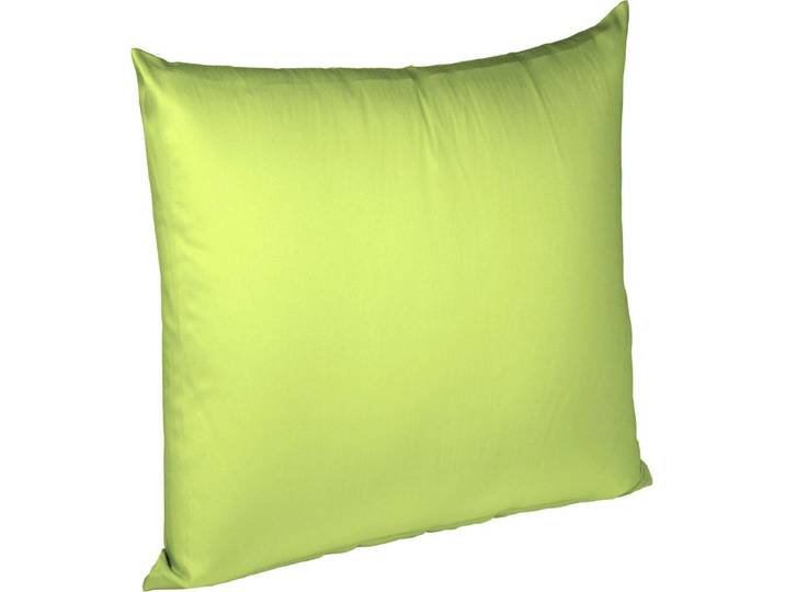 Kissenbezug FLEURESSE Colours Mako Satin, 100% Baumwolle, mit Reißverschluss , grün (apfelgrün), B:80cm L:80cm, Mako-Satin, Mako-Satin, Kissenbezüge, Kissenbezug, Mako Satin, glänzend, glatt, Premium Qualität