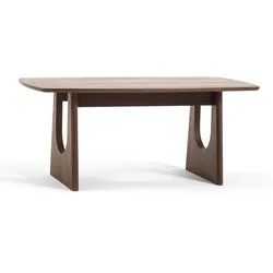 RATTATAN Rechteckiger Tisch 180x90 cm aus Melamin in Holzoptik mit geschwungenen Beinen, modernes Design für Esszimmer, Wohnzimmer, Büro und Hotel – Biagio