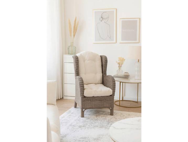 Mid.you Sessel, Braun, Rattan, massiv, Uni, Füllung: Vlies, 89x66x96 cm, inklusive Armlehnen, Wohnzimmer, Sessel, Sonstige Sessel