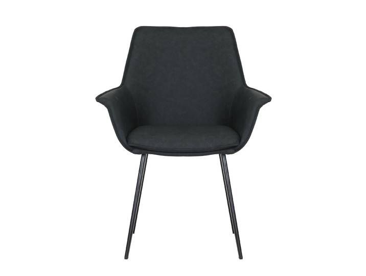 Fauteuil repas PU noir mat