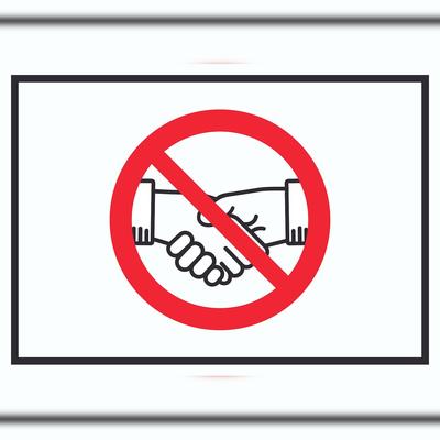 HB-Druck Handschlag verboten Schild kein Händeschütteln Symbol Schild A6 (105x148mm)