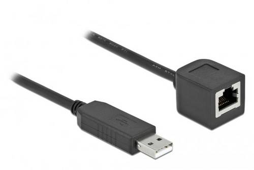 Delock USB-A zu RJ45 Adapterkabel USB 2.0 USB-A Stecker, RJ45 1.00m Schwarz 64164