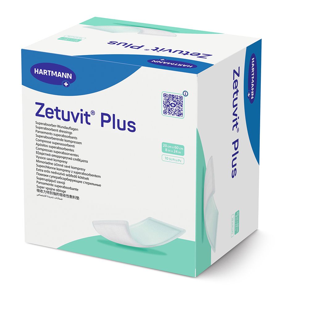 Zetuvit Plus extrastarke Saugkompr.steril 20x60 cm 10 St Verband
