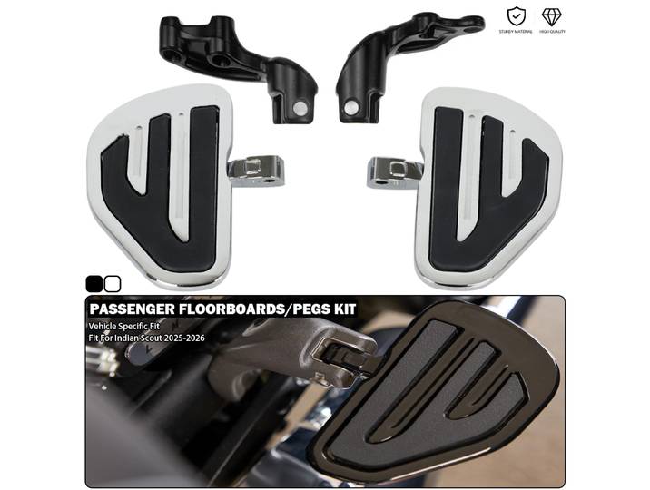 Kit de repose-pieds arrière pour passager, compatible avec Indian 101 Scout Bobber/Classic/Super/Sport/Sixty/RT 2025-2026
