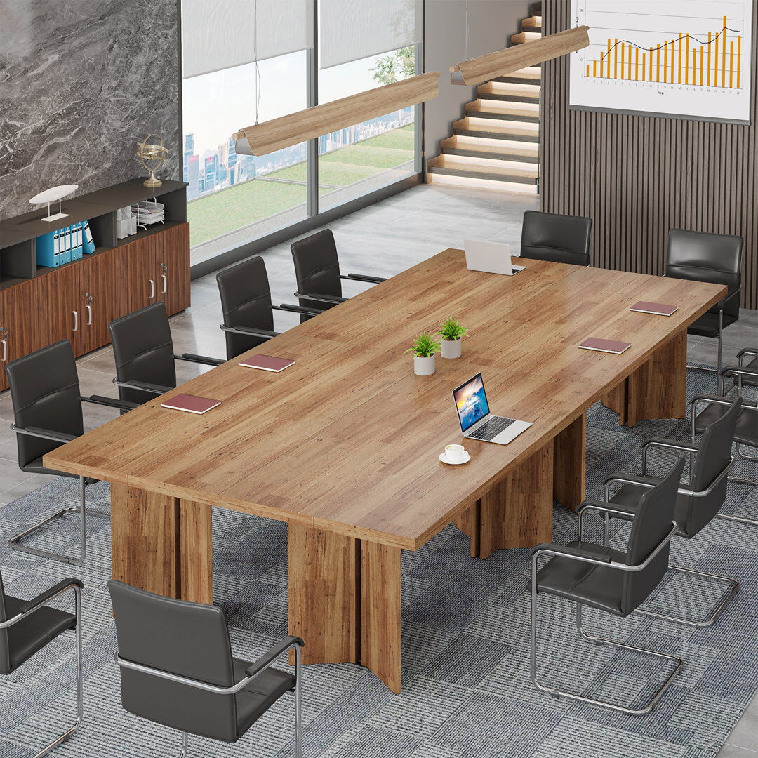 Blue Elephant 160 cm Rectangle Conference Table Walnut Brown 8