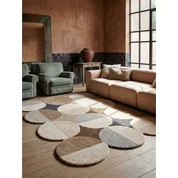 Wollteppich modern Beige-Braun 160 x 230 cm - HALLEIN   Kadima Design