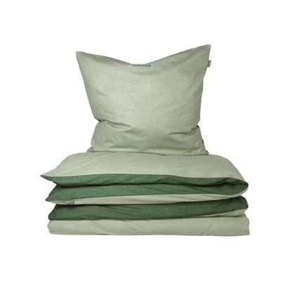 Schiesser Bettwäscheset Doubleface - Feinbiber - 2-teilig - 155x220 cm - Grün
