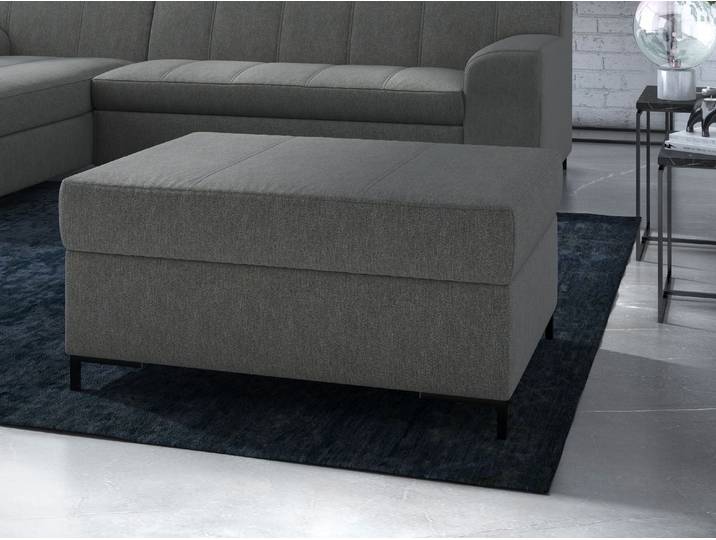Polsterhocker, 85x40 cm, Luxus-Microfaser, Grau, Handgefertigt, Modern, Inosign