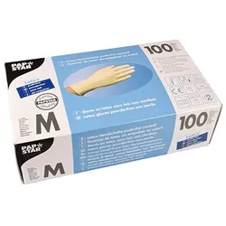 PAPSTAR 100 Handschuhe, Latex puderfrei weiss Größe M