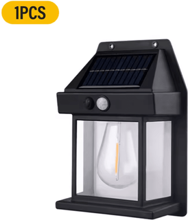 Inspire Curations Solar Motion Sensor Wall Light IP65 Waterproof Solar Security Light With LED Tungsten Glow For Patio, Porch & Garage black Body
