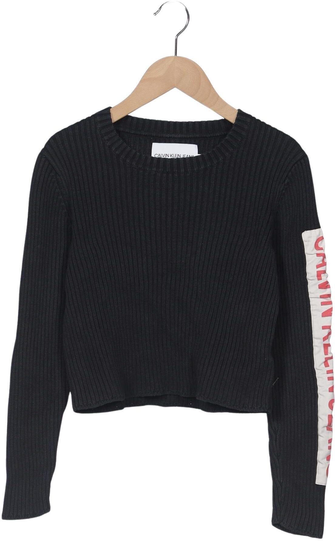 Calvin Klein Jeans Damen Pullover, Schwarz, Gr. S, Baumwolle - Second Hand