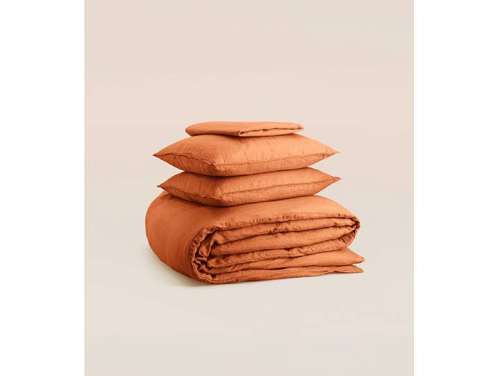 Parure - Lin fançais et belge - Orange - Tediber