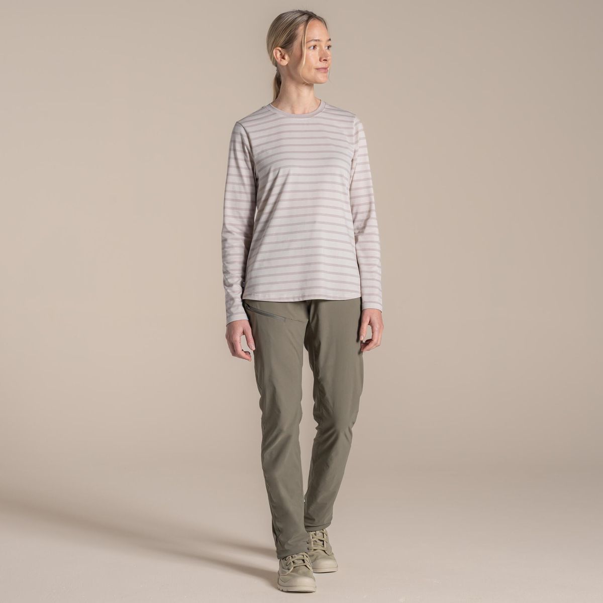 Craghoppers Nosilife Akona Long Sleeved Top oyster stripe (1SC) 36 CWT1368 1SC 10L