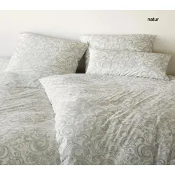 Elegante Interlock-Jersey Bettwäsche Grace - 135x200 cm + 40x80 cm	natur
