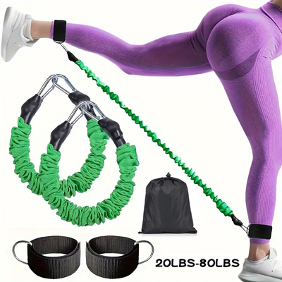 Multicon Wholesale Hub Fitness Ankle Ankle Buckle Leg Muscle Trainer Hip Joint Training Leg Strap Hook Leg Stand Anti Breaking Firmly Tension Rope Set yellow 20lbs