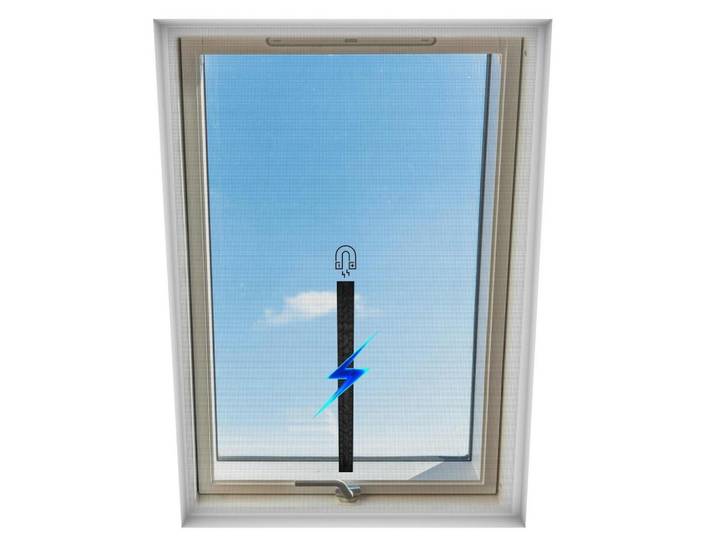 Fliegengitter Dachfenster mit Magnetverschluss 100 x 130 cm, Schwarz, 15x2.5x23 cm, Heimtextilien, Vorhänge, Fertigvorhänge, Fertigstore