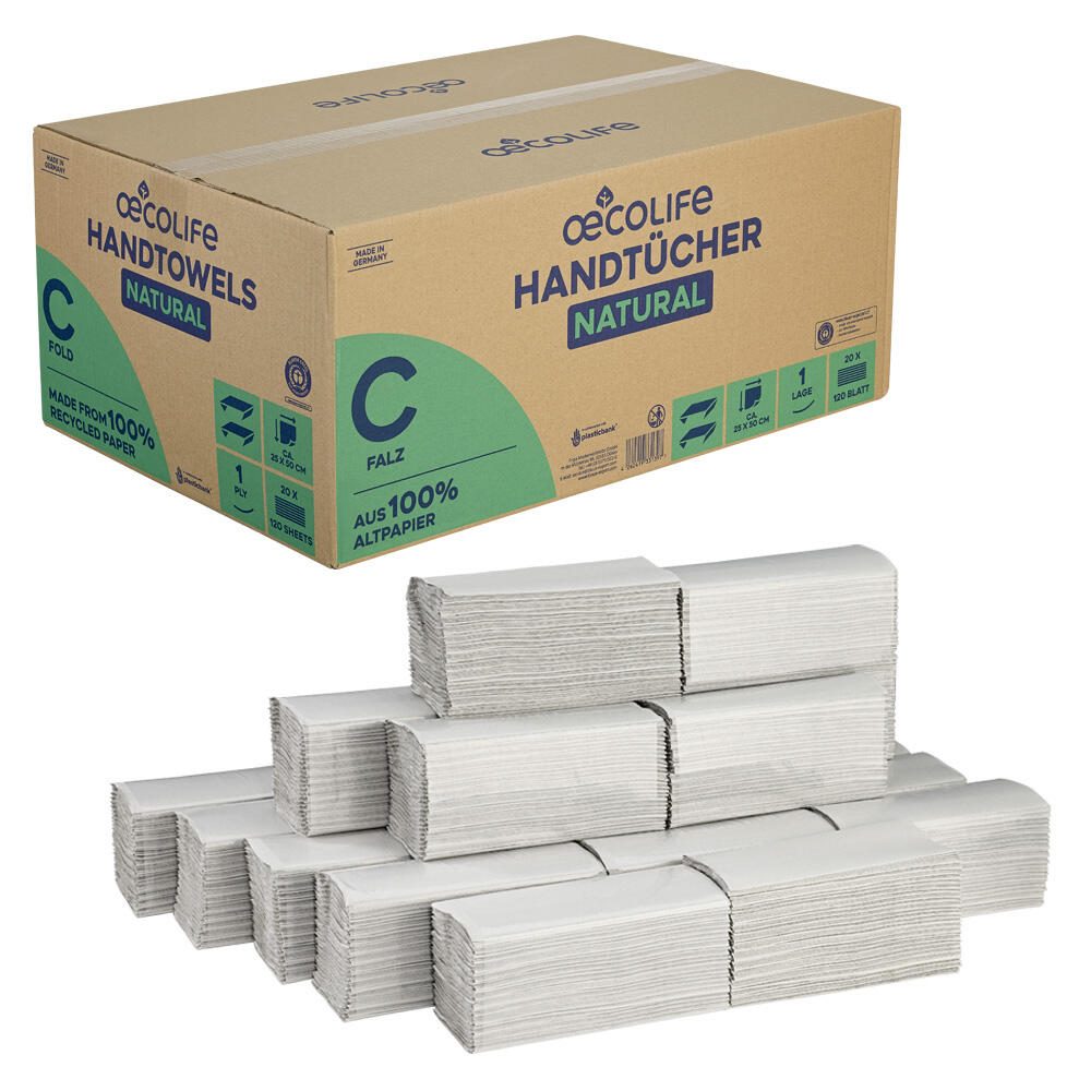 oecolife Papierhandtücher NATURAL, 1-lagig 4901201