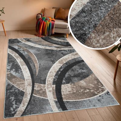 Teppich OTTO HOME "Flow, geometrisches Design", braun (beige, grau), B:80cm H:9mm L:150cm, Kunstfaser, Teppiche, Teppich, grafisch, abstrakt, elegant, Wohnzimmer, Schlafzimmer