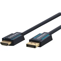 clicktronic Casual DisplayPort/HDMI™ Adapterkabel, 10 m (10 m), Videokabel, Blau