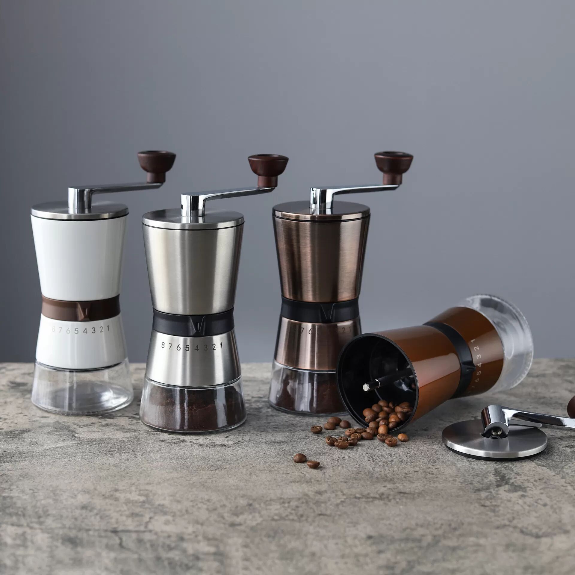 INF IF Manuelle Kaffeebohnenmühle - Schwarze Keramikmahlkernmühle