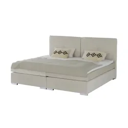 Familien-Boxspringbett   ¦ beige ¦ Maße (cm): B: 244 H: 125