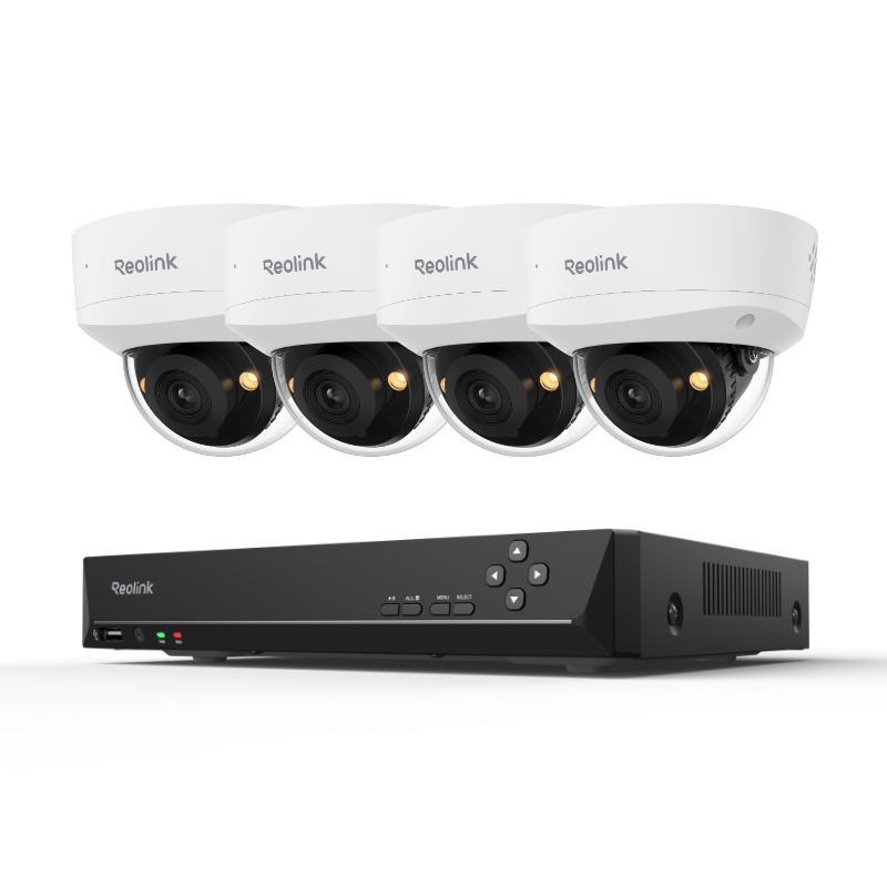 Reolink RLK8-800V4 Überwachungssystem, 4X 4K 8MP IK10 PoE Überwachungskamera & 8CH 2TB HDD NVR, 125° Weitwinkel, Smarte Erkennung, Farbnachtsicht