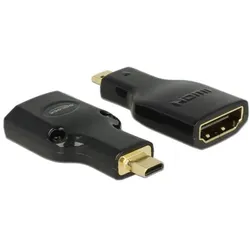 DeLOCK HDMI Micro-D/HDMI-A, M/F, 4K Micro-HDMI Schwarz
