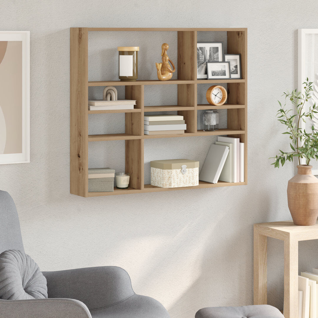 Brayden Studio Ramus 10 -Piece Accent Shelf Artisan Oak 78cm H X 90cm W X 16cm D