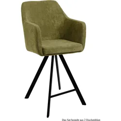 THEKENSTUHL (2er-Set) Delilah 57x104x60 Schwarz/Olivgrün