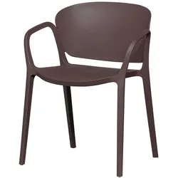 Stapelstuhl Bent aus Kunststoff, modernes Design, stapelbar, lila braun, für drinnen und draußen