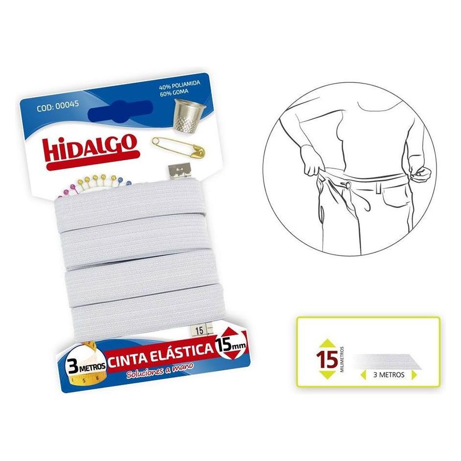 Hidalgo Blister elastic tape 15mmx3m.white (49367594)