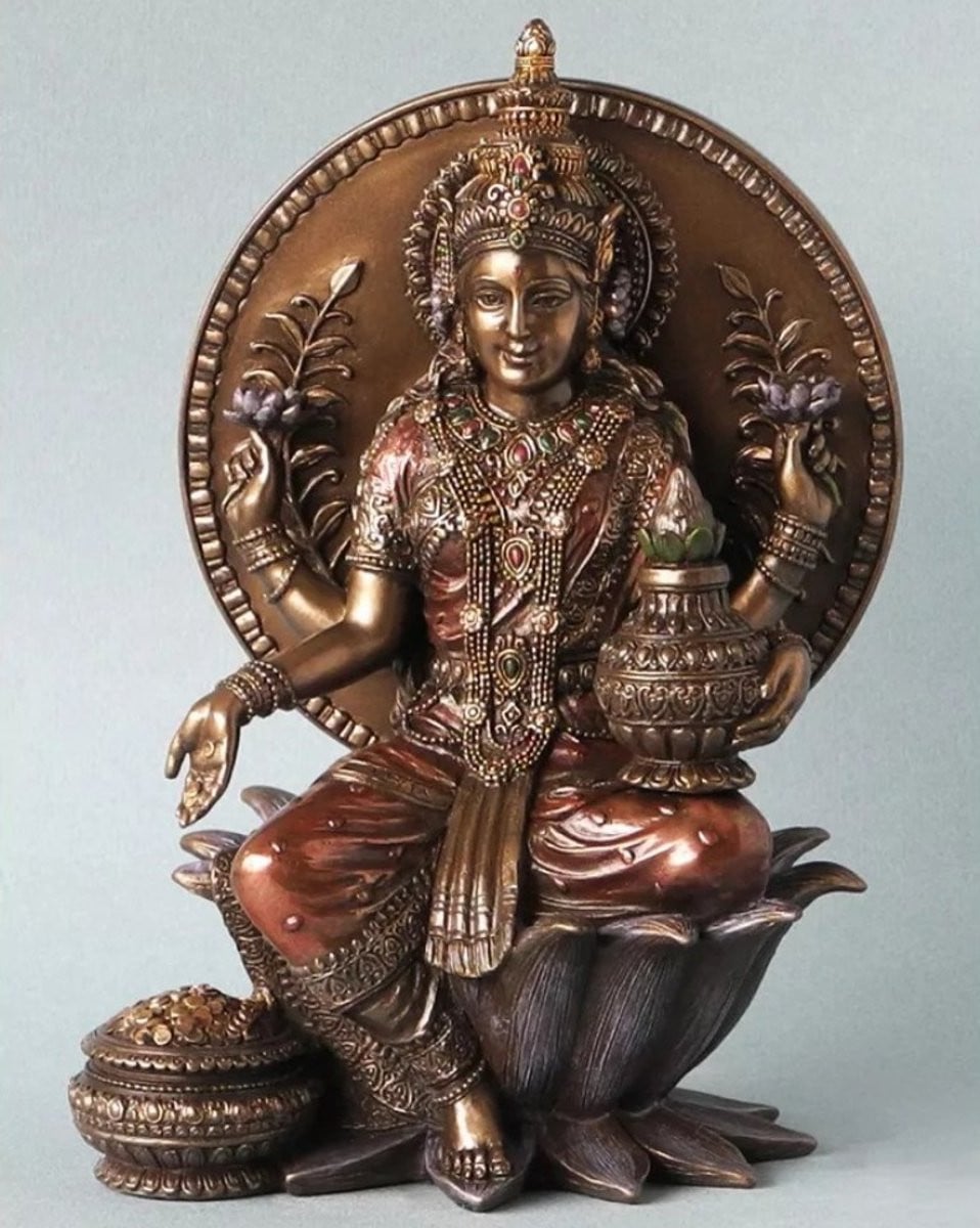Veronese Design Lakshmi Hindoeïstische Godin beeld voor op tafel, 21 cm