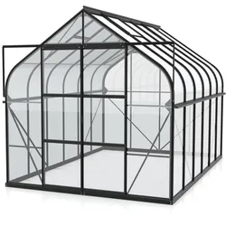 Vitavia Gewächshaus "Dione 8300" inkl. Stahlfundamentrahmen,schwarz,8,3 m2