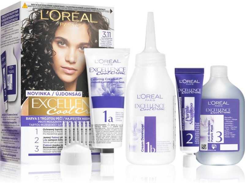 L’Oréal Paris Excellence Cool Creme coloration cheveux teinte 3.11 Ultra Ash Dark Brown 1 pcs