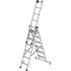 Munk Stufen-Mehrzweckleiter 3-teilig mit nivello®-Traverse - 033318