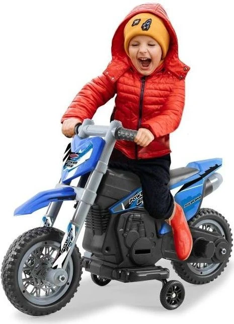 Ride-on Motorrad Power Bike, Kinderfahrzeug blau, 6V