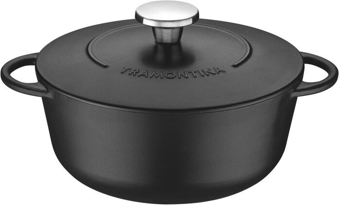 Tramontina Trento Cast Iron Round Dutch Oven Black 31.2cm/4L