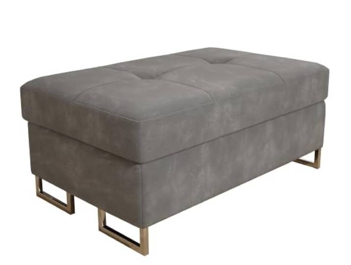 Masseno Sitzhocker BARLET, Modern Hocker, 100x60x41 cm, Beinhöhe 10 cm, Sitzpuff mit Schaumstoff Füllung, Stoff Monolith 85 - Grau