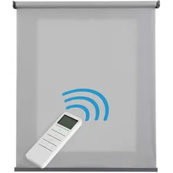 LICHTDURCHLÄSSIGES motorisiertes Grau, 100 x 250 cm