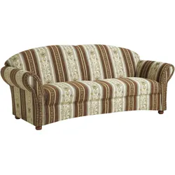 SOFA Landhaus 2,5-Sitzer Kama Bezug Chenille Natur/Braun gestreift