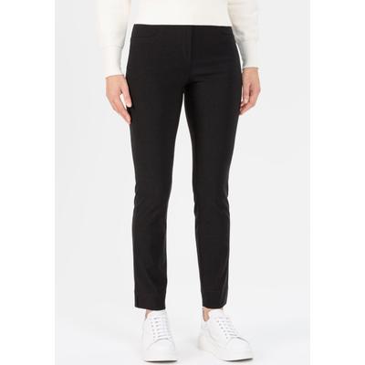 Stoffhose STEHMANN "Loli", Damen, Gr. 44, N-Gr, schwarz, Web, Obermaterial: 72% Viskose, 25% Polyamid, 3% Elasthan, unifarben, gerade, unten schmal lang, Hosen Stoffhose, Sommerhose mit Schlitz am Beinabschluss