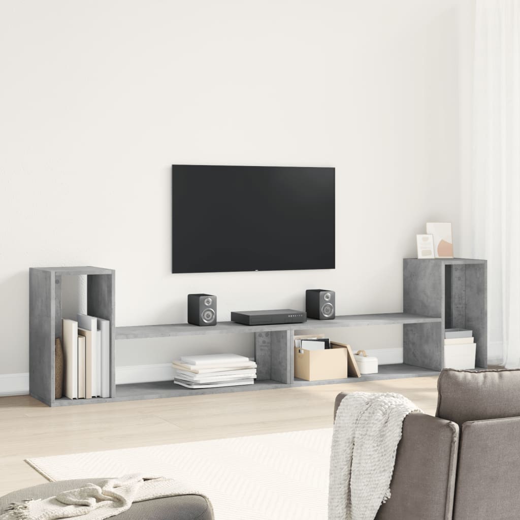 vidaXL Meubles TV 2 pcs gris béton 100x30x50 cm bois d'ingénierie