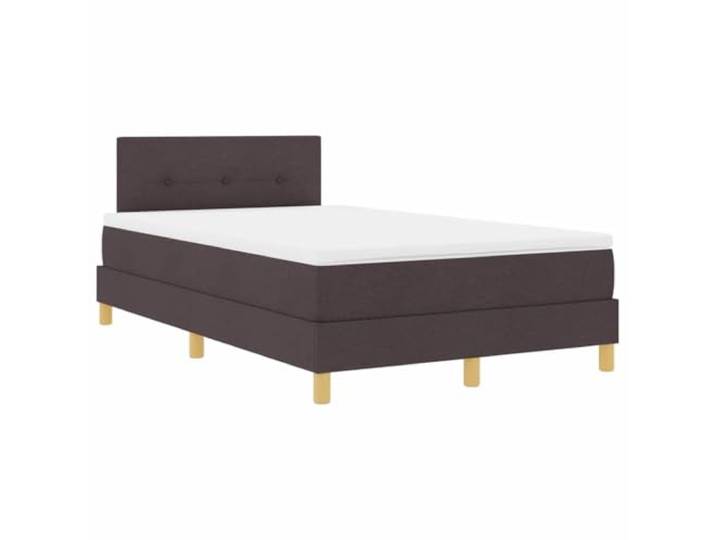 PUGYNBK Boxspringbett, LED, Dunkelbraun, 120 x 200 cm Lattenrost aus Kiefernholz, verstellbares Kopfteil, USB-Lichter, Federkernmatratze