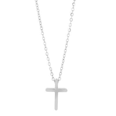 Kette mit Anhänger ADELIA´S "Unisex Edelstahl Halskette mit Anhänger Kreuz", silber (silber, kreuz), Halsketten, Damen, Edelstahl