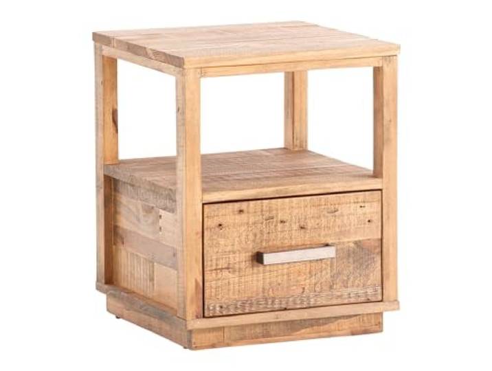 Woodkings Nachttisch Woodville Rustikales Pinienholz für das Schlafzimmer Nachtschrank Stilvoll & Praktisch Mit Schubkasten
