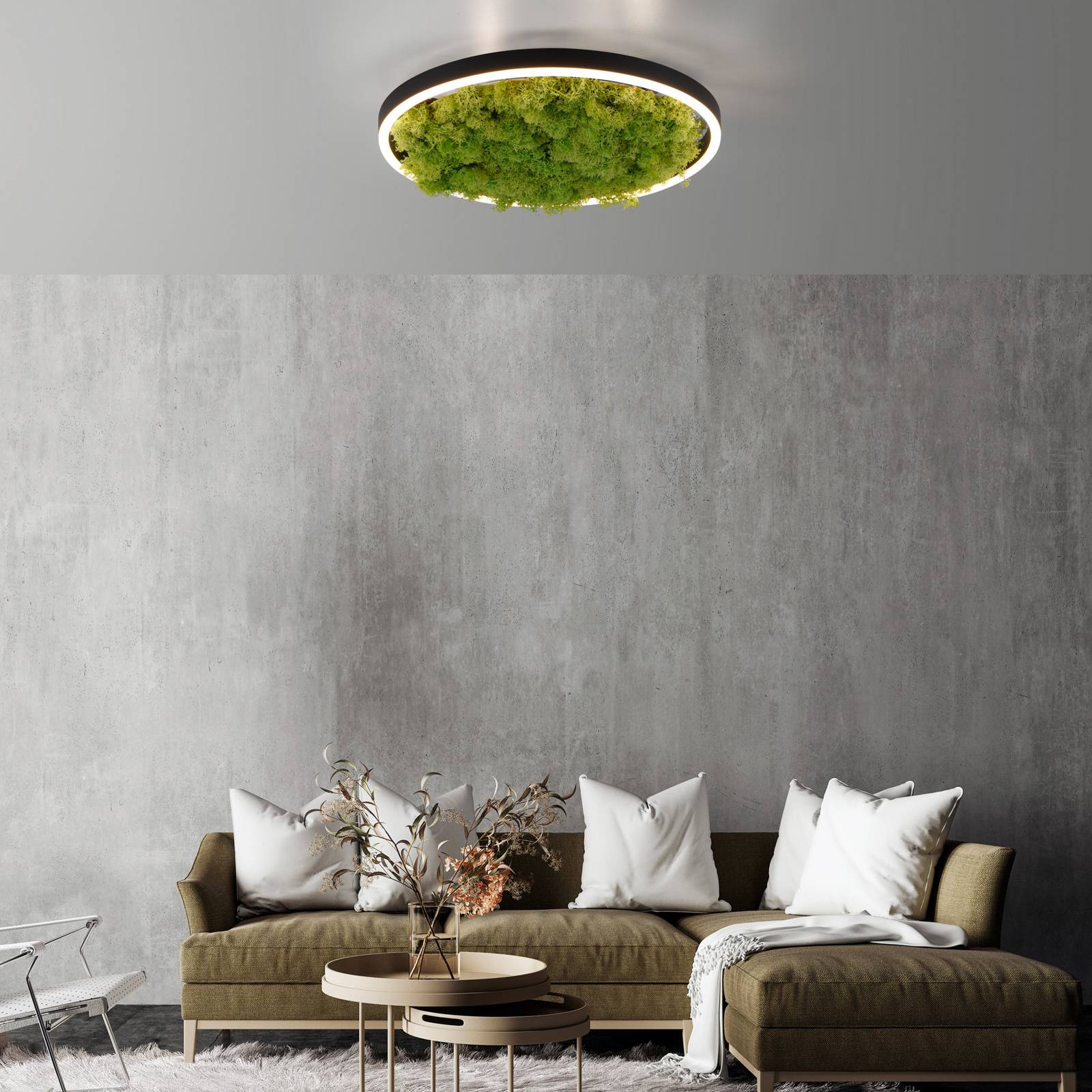 JUST LIGHT. GmbH LED Deckenleuchte Green Ritus, dimmbar, grün, für Wohn- / Esszimmer, Modern